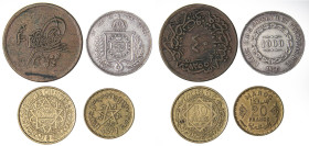 LOTTI - Estere  BRASILE - 1000 reis 1856, Turchia 40 para 1255, Marocco 20 e 50 franchi 1371 - Lotto di 4 monete