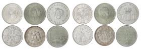 LOTTI - Estere  FINLANDIA - Grecia, Monaco, Danimarca, Messico, Spagna - Lotto di 6 monete in AG