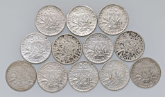 LOTTI - Estere  FRANCIA - 50 centimes dal 1898 al 1920, lotto di 12 monete date diverse