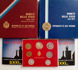 LOTTI - Zecche Italiane  SAN MARINO - Serie 1972 e 1975, 1000 lire bimetalliche 1997, Vaticano serie 1978