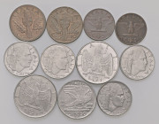 LOTTI - Savoia  Lira 1939 e 1941, 50 centesimi 1942, 20 centesimi 1940 (2)-1941-1942, 10 centesimi 1940 e 1942, 5 centesimi 1936 e 1937, tutte SPL-FDC...