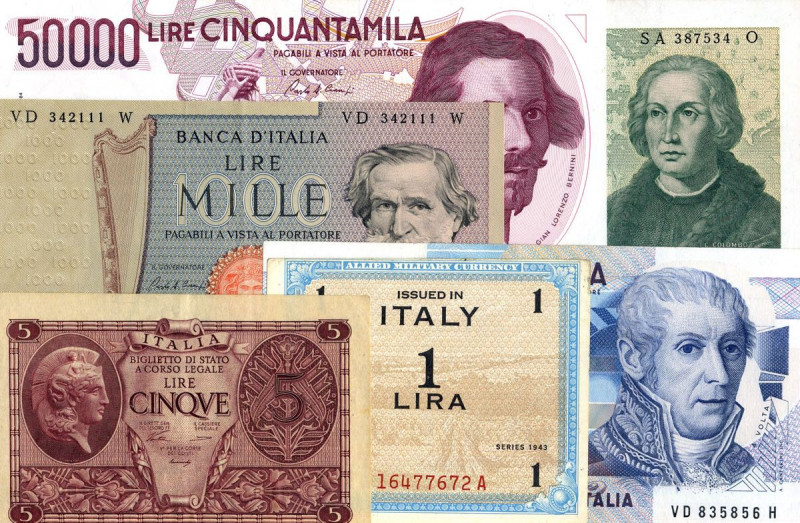 LOTTI - Cartamoneta-Italiana Lotto di 6 biglietti

Status: BB+÷SPL