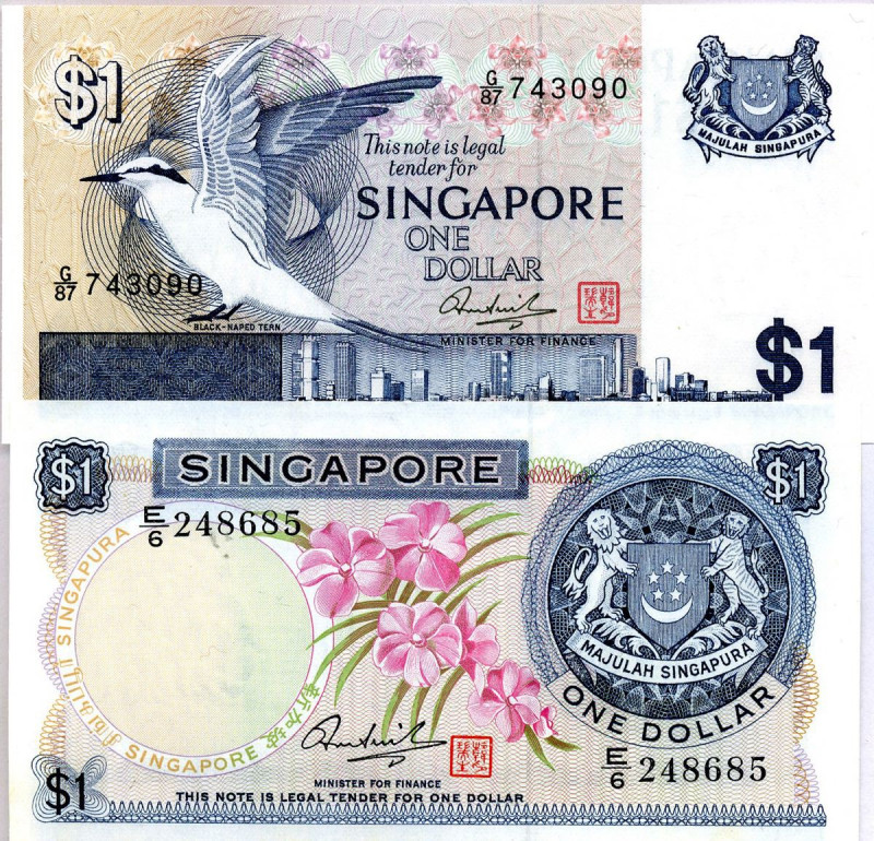LOTTI - Cartamoneta-Estera SINGAPORE - Dollaro, lotto di 18 biglietti di 2 tipi ...