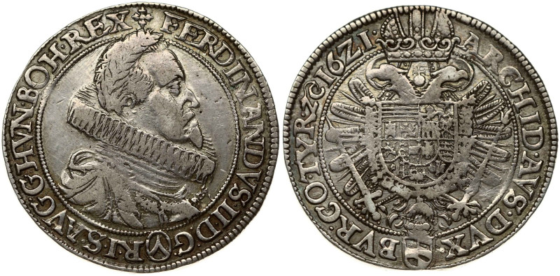 Holy Roman Empire, Austria. Ferdinand II (1619-1637). Taler 1621, Vienna. Silver...