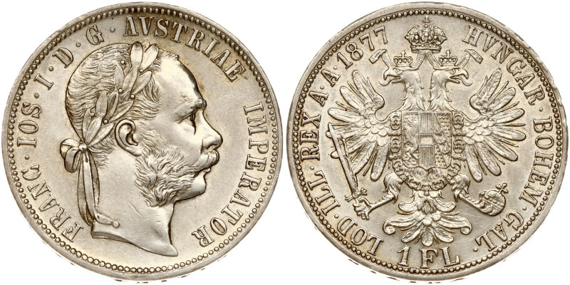 Austria. Franz Joseph I (1848-1916). 1 Florin 1877. Silver 12.29 g. KM 2222.