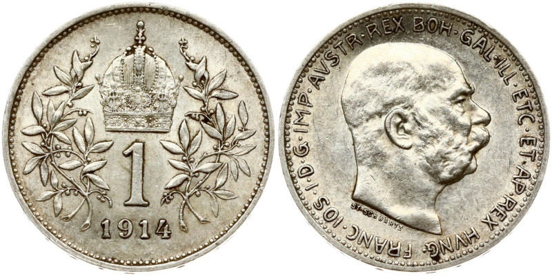 Austria. Franz Joseph I (1848-1916). 1 Corona 1914. Silver 5.00 g. KM 2820.