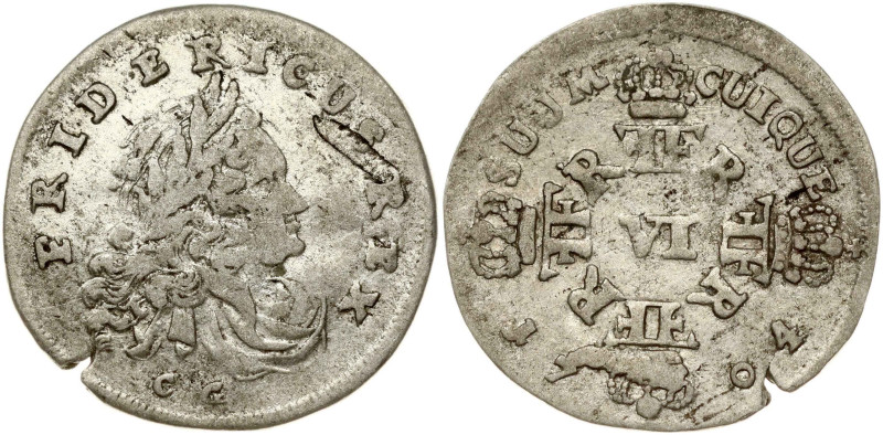 Germany, Prussia. Friedrich I (1701-1713). 6 Groscher 1704 CG, Konigsberg. Silve...