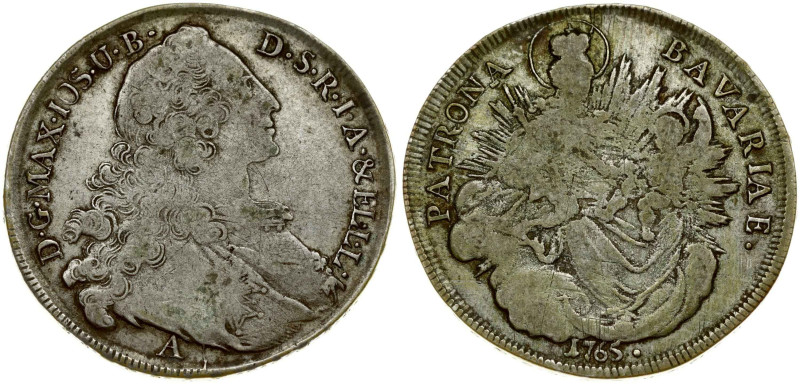 Germany, Bavaria. Maximilian III Joseph (1745-1777). Taler 1765 A, Amberg. Silve...