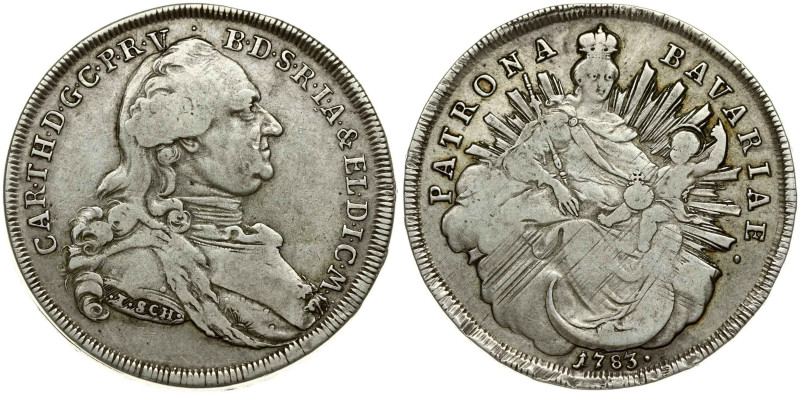 Germany, Bavaria. Karl Theodore (1777-1799). Taler 1783 I SCH. Silver 27.67 g. D...