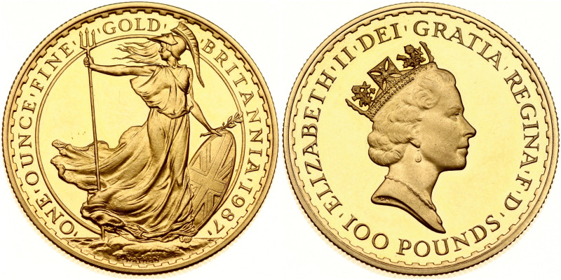 Great Britain. Elizabeth II (1952-2022). 100 Pounds 1987. Gold .9167, 34.07 g. K...