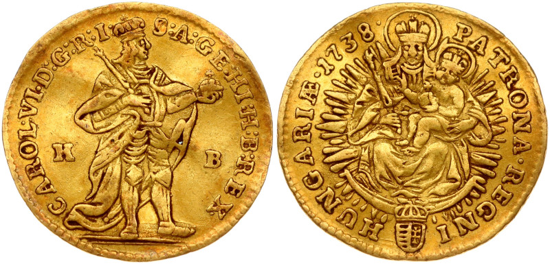 Hungary. Charles III (1711-1740). Ducat 1738 KB. Gold 3.43 g. EH 1165, H 1586, K...