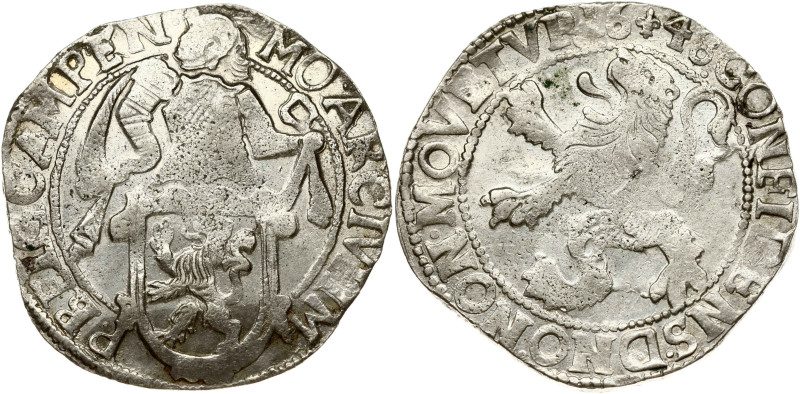 Netherlands, Kampen. Lion Daalder 1648. Silver 26.51 g. Dav. 4879; KM 42