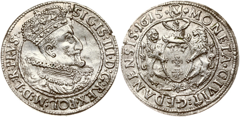 Poland. Zygmunt III Waza (1587–1632). Ort 1615 SA, Gdansk. Silver 6.31 g. Kopick...