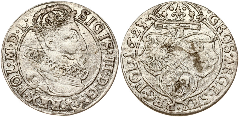 Poland. Zygmunt III Waza (1587–1632). Szostak 1623, Krakow. (Av: SIGIS:III.D:G:-...