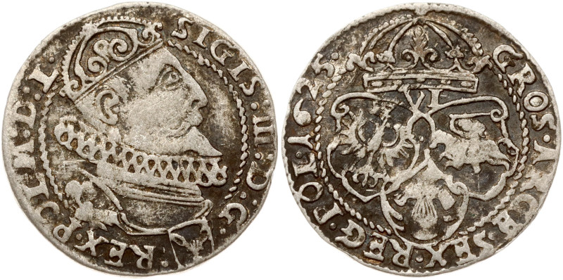 Poland. Zygmunt III Waza (1587–1632). Szostak 1625, Krakow. (Av: SIGIS:III:D:G.-...