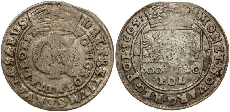 Poland. Jan II Kazimierz Waza (1649-1668). Tymf 1665 AT,Bydgoszcz. Silver 6.32 g...