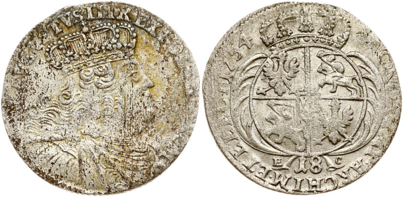 Poland. August III (1733–1763). Ort 1754 EC, Lipsk. Silver 5.51 g. Kop. 2111. Sm...