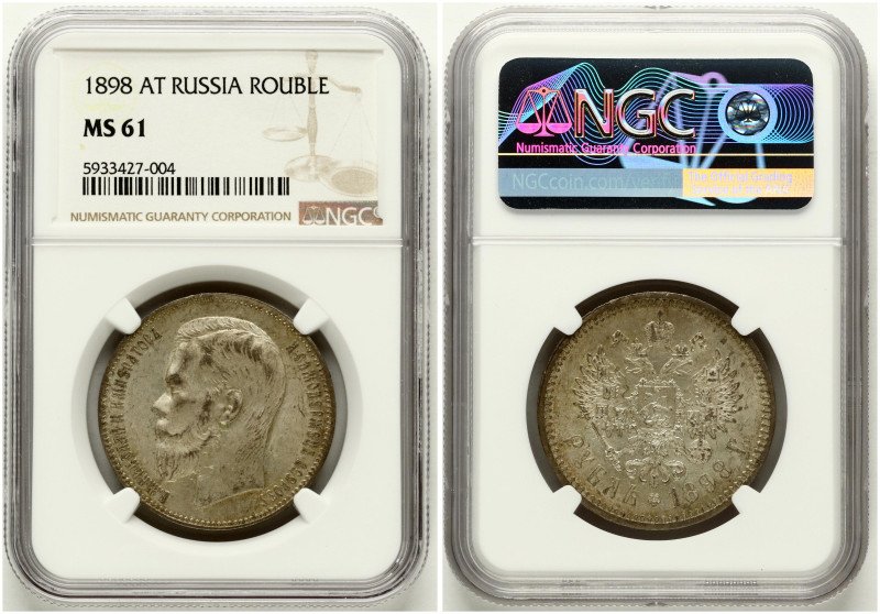 Russia. Nicholas II (1894-1917). Rouble 1898 АГ, St. Petersburg. Silver. Bitkin ...