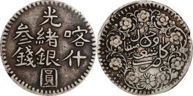 (t) CHINA. Sinkiang. 3 Mace (Miscals), AH 1319 (1901/2). Kashgar (Shufu) Mint. Kuang-hsu (Guangxu). PCGS EF-45.
L&M-714; K-1080; KM-Y-18A; WS-1200; S...