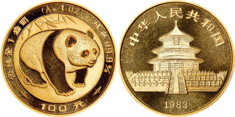 CHINA. Gold 100 Yuan, 1983. Panda Series. PCGS MS-69.
Fr-B4; KM-72; PAN-6A. A s...