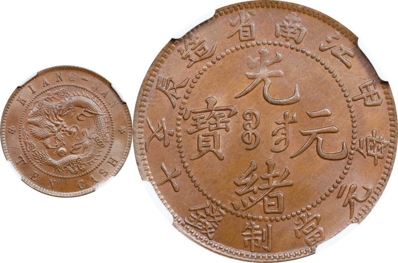 (t) CHINA. Kiangnan. 10 Cash, CD (1904). Nanking Mint. Kuang-hsu (Guangxu). NGC ...