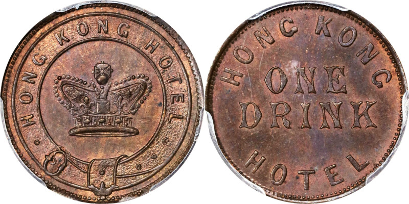 (t) HONG KONG (SAR). Hong Kong Hotel Copper Token, ND (ca. 1884). Birmingham (He...