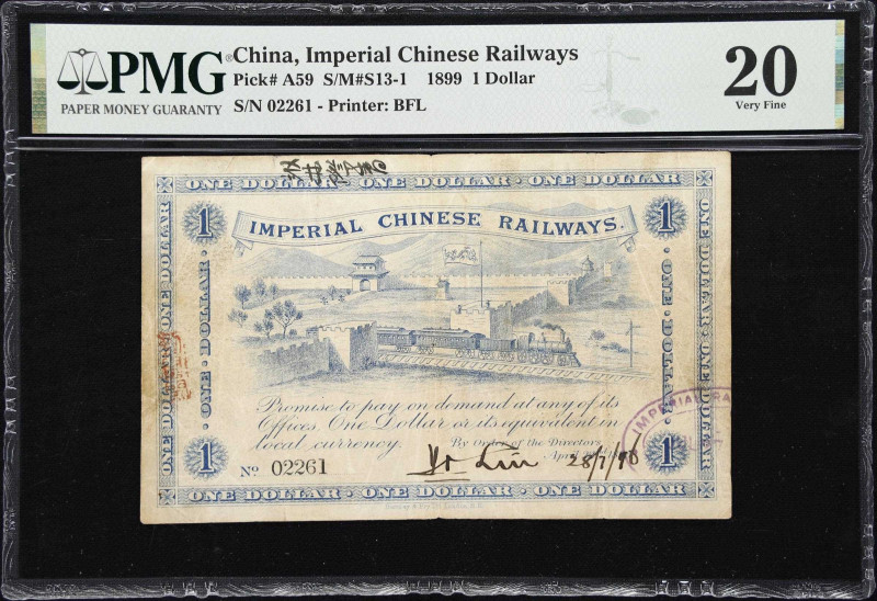 (t) CHINA--EMPIRE. Imperial Chinese Railways. 1 Dollar, 1895. P-A59. S/M#S13-1. ...