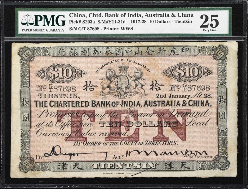 (t) CHINA--FOREIGN BANKS. Chartered Bank of India, Australia & China. 10 Dollars...