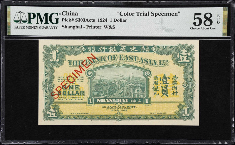 (t) CHINA--FOREIGN BANKS. Bank of East Asia Limited. 1 Dollar, 1924. P-S303Acts....