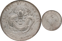 (t) CHINA. Chihli (Pei Yang). 7 Mace 2 Candareens (Dollar), Year 34 (1908). Tientsin Mint. Kuang-hsu (Guangxu). PCGS Genuine--Chopmark, EF Details.
L...
