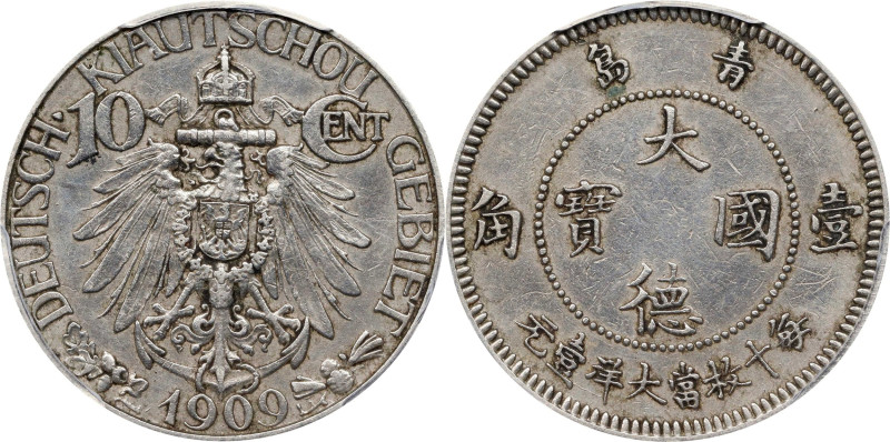 (t) CHINA. Kiau Chau. German Occupation. 10 Cents, 1909. Berlin Mint. Wilhelm II...