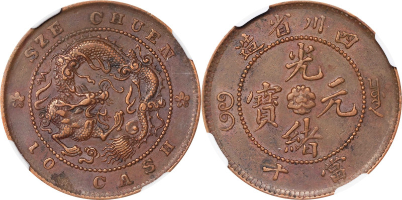 (t) CHINA. Szechuan. 10 Cash, ND (1903). Kuang-hsu (Guangxu). NGC AU-53.
KM-Y-1...