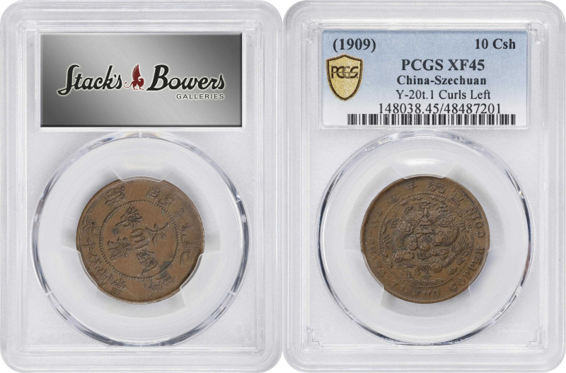 CHINA. Trio of Copper 10 Cash (3 Pieces), 1904-09. All PCGS EF-45 Certified.
1)...