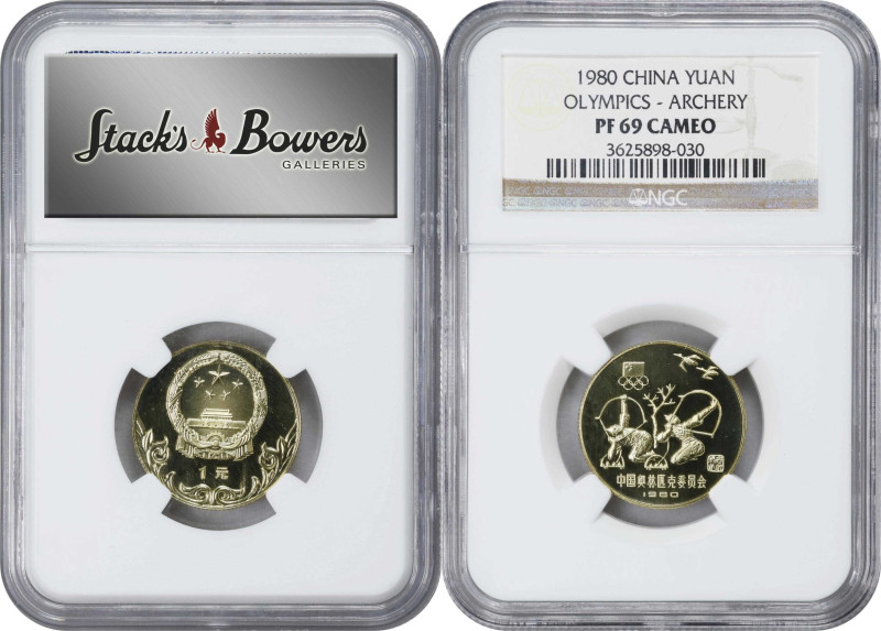 (t) CHINA. Quartet of Yuan (4 Pieces), 1980. Olympic Series. All NGC or PCGS Cer...