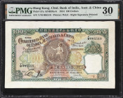 (t) HONG KONG (SAR). Chartered Bank of India, Australia & China. 100 Dollars, 1.5.1934. P-57a. KNB39a. PMG Very Fine 30.
Serial number Y/M 005518. Bl...