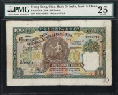 HONG KONG (SAR). Chartered Bank of India, Australia & China. 100 Dollars, 1.5.1934. P-57a. KNB39a. PMG Very Fine 25.
Serial number Y/M 003876. An exc...