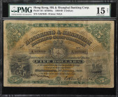 (t) HONG KONG (SAR). Hong Kong & Shanghai Banking Corporation. 5 Dollars, 1.1.1909. P-161. KNB48a. PMG Choice Fine 15 Net. Restoration, Annotations.
...