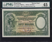 (t) HONG KONG (SAR). The HongKong & Shanghai Banking Corporation. 50 Dollars, 1.1.1934. P-175d. KNB64c. Duress Note. PMG Choice Extremely Fine 45.
Se...