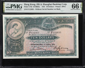 (t) HONG KONG (SAR). Lot of (2). Hongkong & Shanghai Banking Corporation. 5 & 10 Dollars, 1941-54. P-178c & 180a. KNB61e & KNB63a. PMG Choice Uncircul...