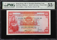 (t) HONG KONG (SAR). Hong Kong & Shanghai Banking Corporation. 100 Dollars, 1.9.1962. P-183a. KNB70c. PMG About Uncirculated 55 EPQ.
Serial number 21...