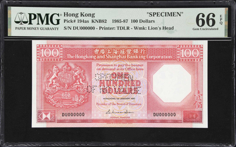 (t) HONG KONG (SAR). Hong Kong & Shanghai Banking Corporation. 100 Dollars, 1.1....