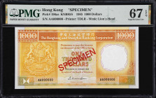 (t) HONG KONG (SAR). The HongKong & Shanghai Banking Corporation. 1000 Dollars, 1.1.1985. P-196as. KNB85S. Specimen. PMG Superb Gem Uncirculated 67 EP...