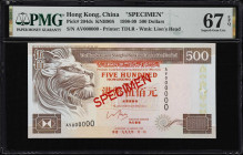 (t) HONG KONG (SAR). The HongKong & Shanghai Banking Corporation. 500 Dollars, 1.1.1999. P-204ds KNB90S. Specimen. PMG Superb Gem Uncirculated 67 EPQ....
