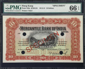 Top Pop $10 Specimen 
(t) HONG KONG (SAR). Mercantile Bank of India Limited. 10 Dollars, 1.1.1930. P-236s. KNB12S. Specimen. PMG Gem Uncirculated 66 ...