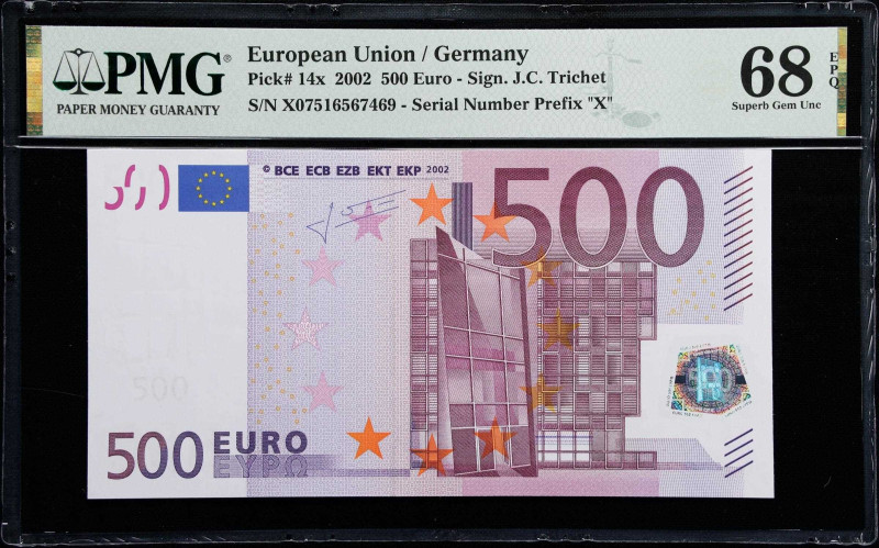 EUROPEAN UNION / GERMANY. European Central Bank. 500 Euro, 2002. P-14x. PMG Supe...