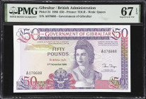 GIBRALTAR. Lot of (7). Government of Gibraltar. 50 Pounds, 1986. P-24. PMG Superb Gem Uncirculated 67 EPQ & Superb Gem Uncirculated 68 EPQ.
A delight...