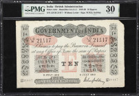 INDIA. Government of India. 10 Rupees, 9.7.1919. P-A10v. Jhun&Rez 2A.2.4.1. PMG Very Fine 30.
M.M.S. Gubbay signature. A lovely example of this scarc...