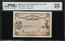 A Superb 1886 New Oriental Bank $1, Yokohama 
JAPAN. New Oriental Bank Corporation Limited. 1 Dollar, 1.1.1886. P-S260a. PMG Very Fine 25.
A rare an...