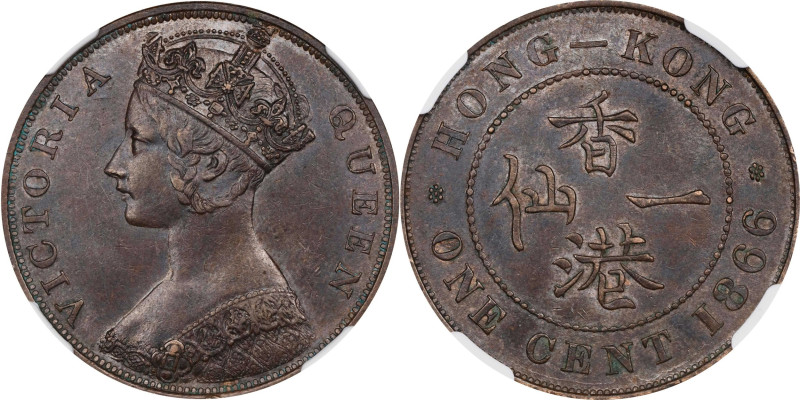 (t) HONG KONG (SAR). Cent, 1866. Birmingham (Heaton or Soho) Mint. Victoria. NGC...