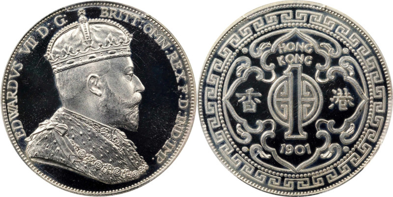 HONG KONG (SAR). Fantasy Silver Dollar, "1901". Edward VII. PCGS PROOF-67 Deep C...